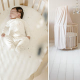 Stokke Sleepi Mini Organic Cotton Fitted Sheet -Flower Ecru_2 - ANB Baby