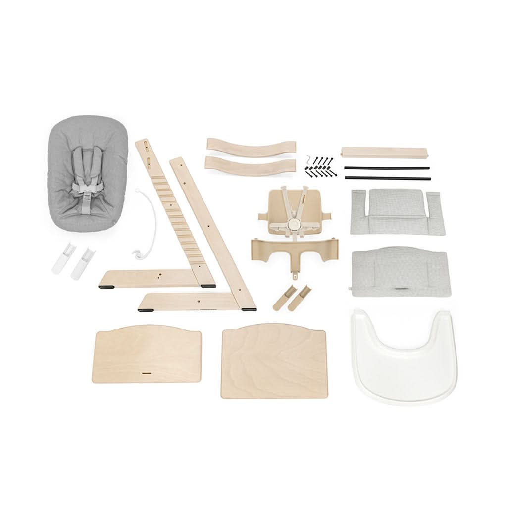 stokke chair accessories Stokke Tripp Trapp High Chair² with Cushion, Tray and Newborn Set, Black + Grey Cushion