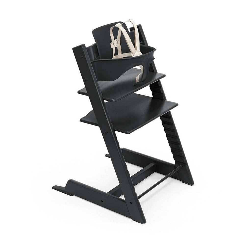 Tripp Trapp High Chair Natural, Nordic Grey Cushion and Stokke Tray