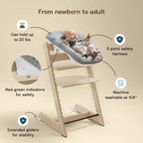 Stokke Tripp Trapp High Chair 2 with Newborn Set Natural with grey_4 - ANB Baby