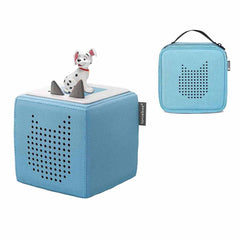 Tonies Toniebox Playtime Puppy Starter Set and Carry Case Light Blue with Tonies Audio Play Figurine, 101 Dalmations - ANB BABY