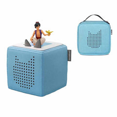 Tonies Toniebox Playtime Puppy Starter Set and Carry Case Light Blue with Tonies Audio Play Figurine, Aladdin - ANB BABY