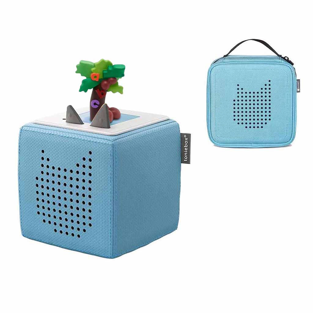 Tonies Toniebox Playtime Puppy Starter Set and Carry Case Light Blue with Tonies Audio Play Figurine, Chicka Chicka Boom Boom  - ANB BABY