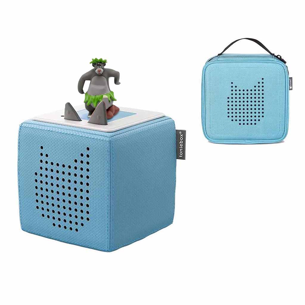 Tonies Toniebox Playtime Puppy Starter Set and Carry Case Light Blue with Tonies Audio Play Figurine, Jungle Book - ANB BABY
