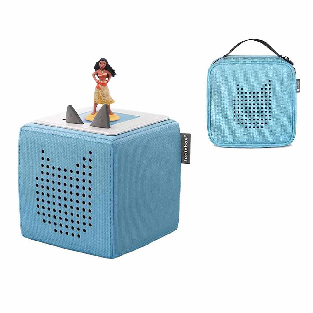 Tonies Toniebox Playtime Puppy Starter Set and Carry Case Light Blue with Tonies Audio Play Figurine, Moana - ANB BABY