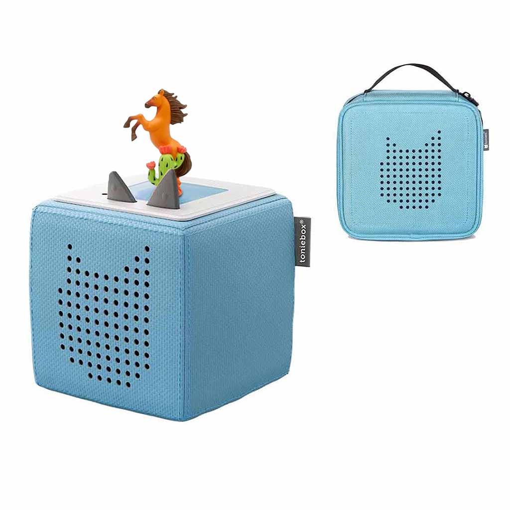 Tonies Toniebox Playtime Puppy Starter Set and Carry Case Light Blue with Tonies Audio Play Figurine, Spirit - ANB BABY