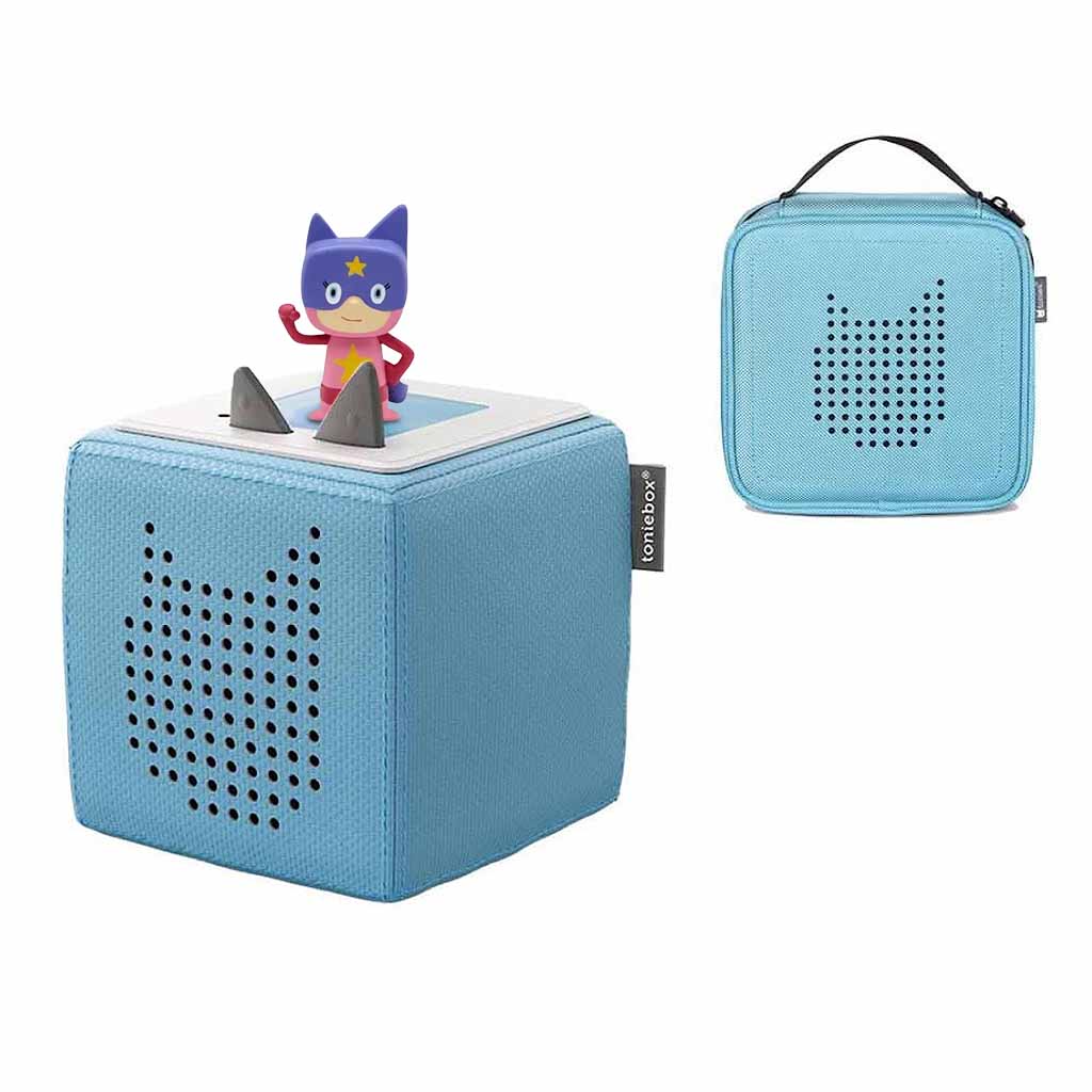 Tonies_Toniebox_Playtime_Puppy_Starter_Set_and_Carry_Case_Light_Blue_with_Tonies_Audio_Play_Figurine_Superhero_Pink - ANB BABY