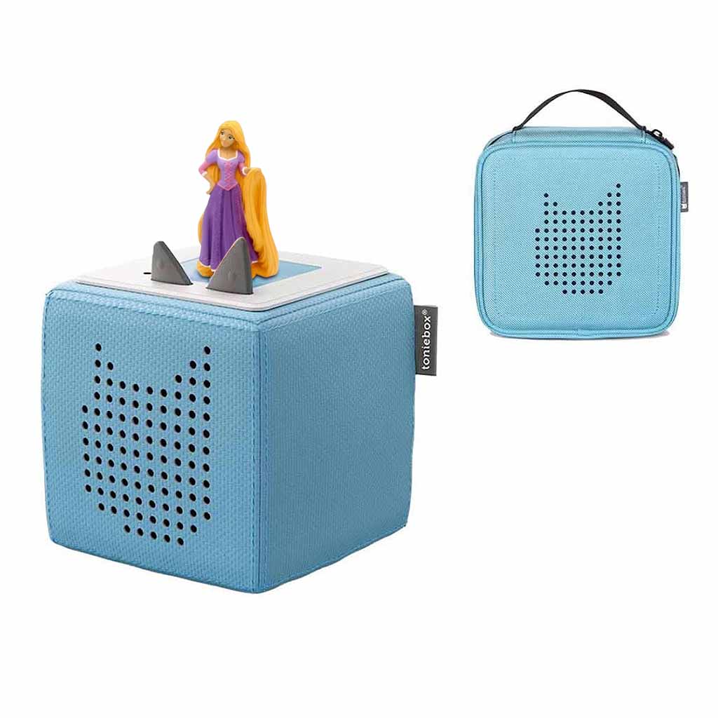 Tonies Toniebox Playtime Puppy Starter Set and Carry Case Light Blue with Tonies Audio Play Figurine, Tangled - ANB BABY