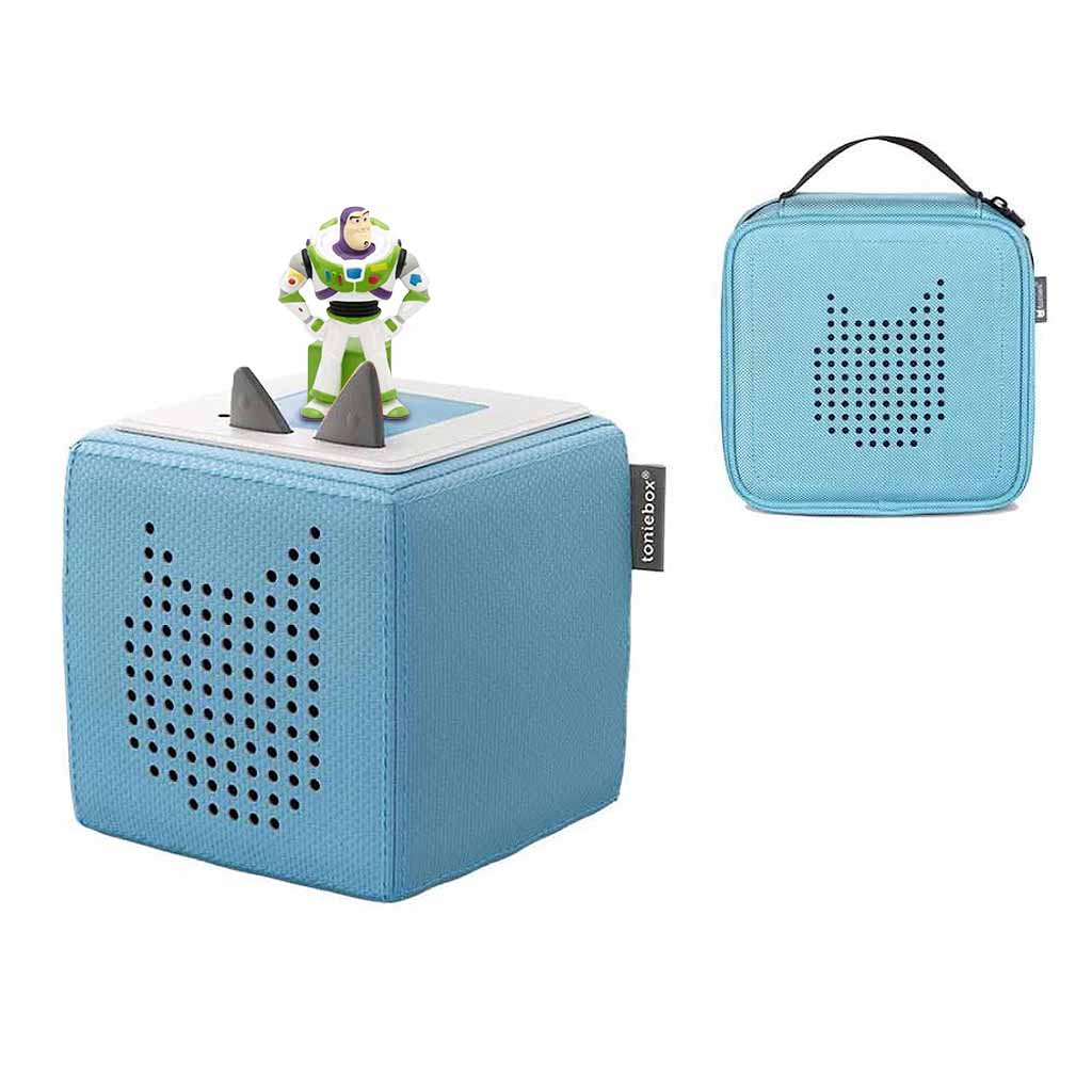 Tonies Toniebox Playtime Puppy Starter Set and Carry Case Light Blue with Tonies Audio Play Figurine, Toy Story Buzz Lightyear - ANB BABY