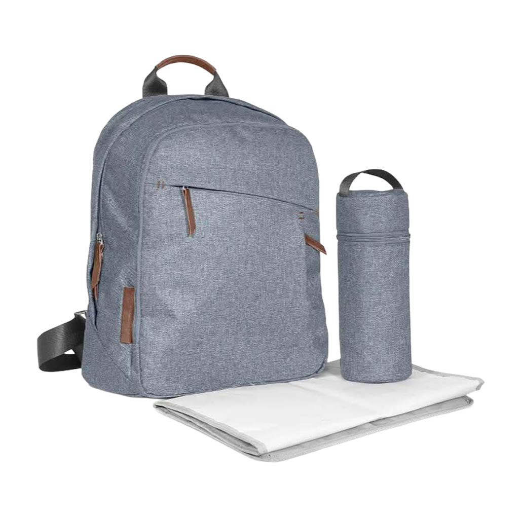 UPPAbaby Changing Backpack-Gregory-Blue Melange Saddle Leather_3 - ANB Baby
