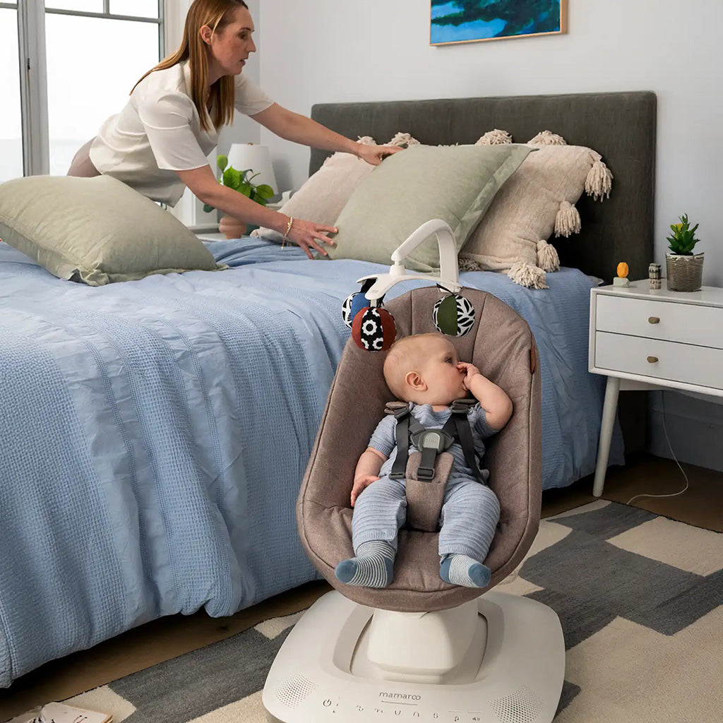 UPPAbaby Mamaroo Smart Swing Charlie Sand Melange_8 - ANB Baby