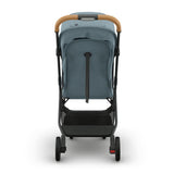UPPAbaby Minu V3 Stroller, Dillan Stone Blue Carbon Frame Sand Leather, Back - ANB BABY