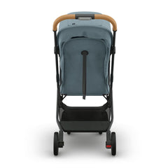 UPPAbaby Minu V3 Stroller, Dillan Stone Blue Carbon Frame Sand Leather, Back - ANB BABY