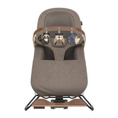 UPPAbaby Mira Bouncer Forest Fun Toy Bar, Grey Walnut Wood, Front - ANB BABY