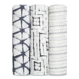 Aden & Anais Infant Boutique Silky Soft Swaddle Blankets, Pebble Shibori 3 - pack - ANB Baby