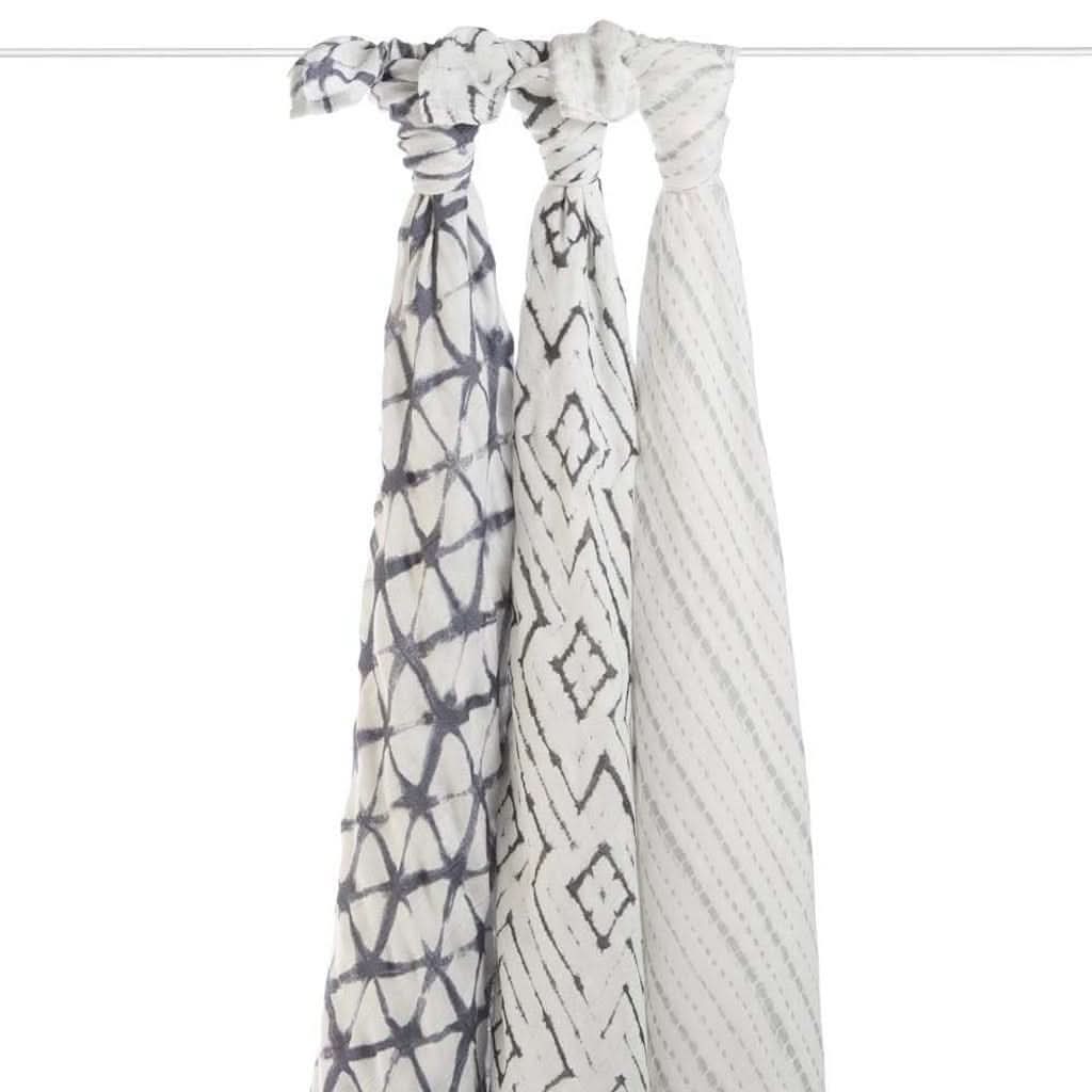 Aden & Anais Infant Boutique Silky Soft Swaddle Blankets, Pebble Shibori 3 - pack - ANB Baby
