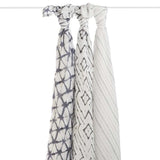 Aden & Anais Infant Boutique Silky Soft Swaddle Blankets, Pebble Shibori 3 - pack - ANB Baby