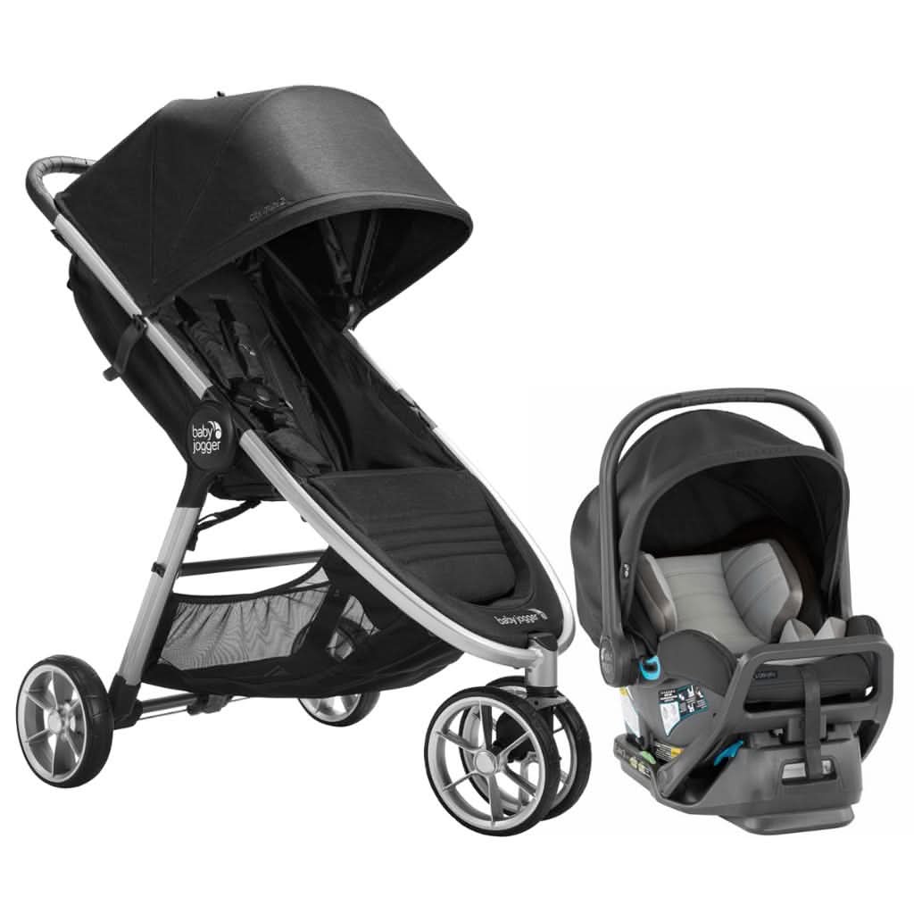Baby Jogger City Mini 2 3W + City GO 2 Travel System, Opulent Black-Travel Systems-Baby Jogger-ANB Baby Store