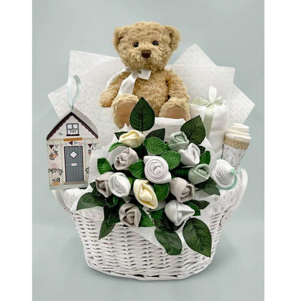 Babyblooms Bertie's New Baby Gift Basket-Clothing-Babyblooms-White-ANB Baby Store