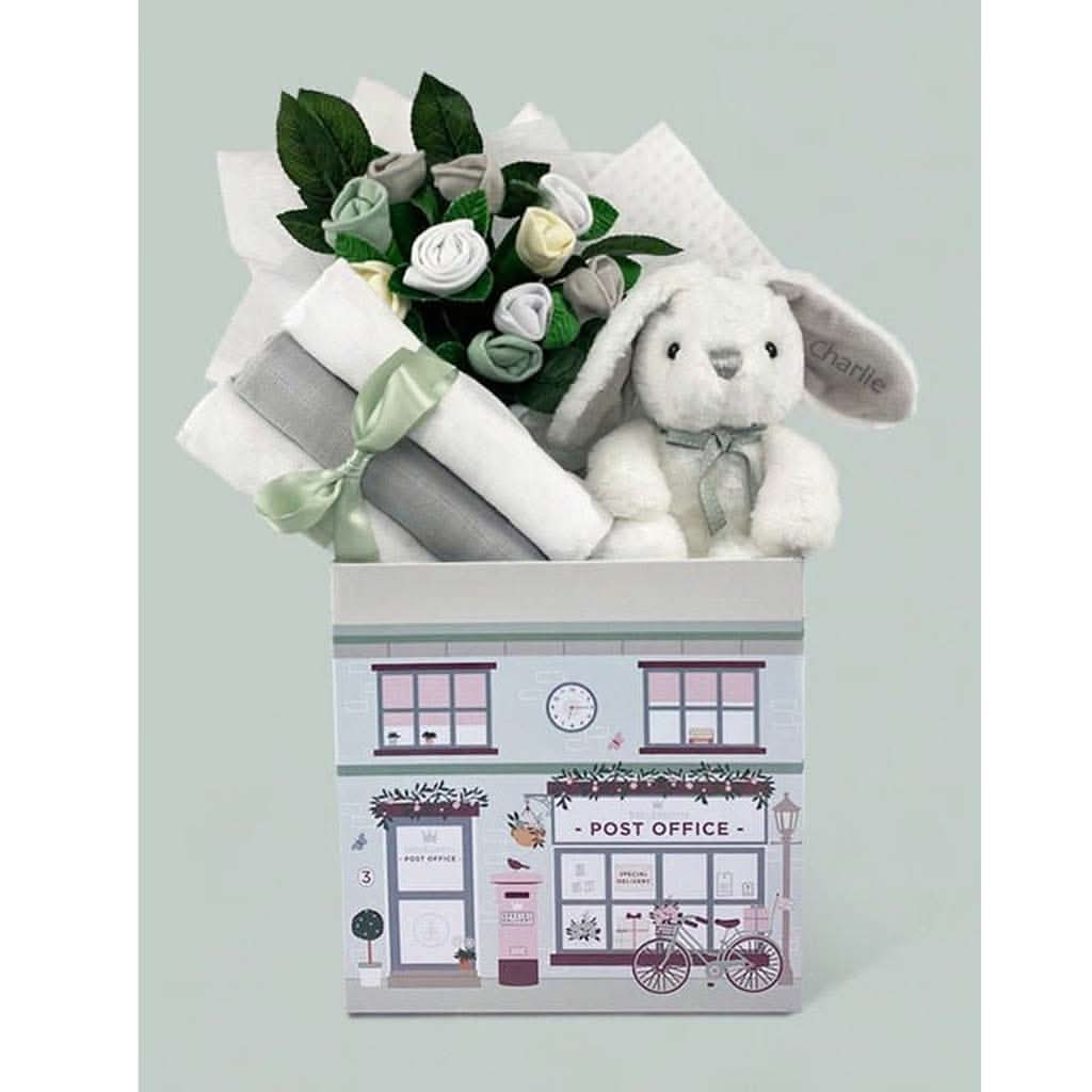 Babyblooms Personalized Little Bunny Welcome Baby Keepsake Box-Clothing-Babyblooms-Grey-ANB Baby Store