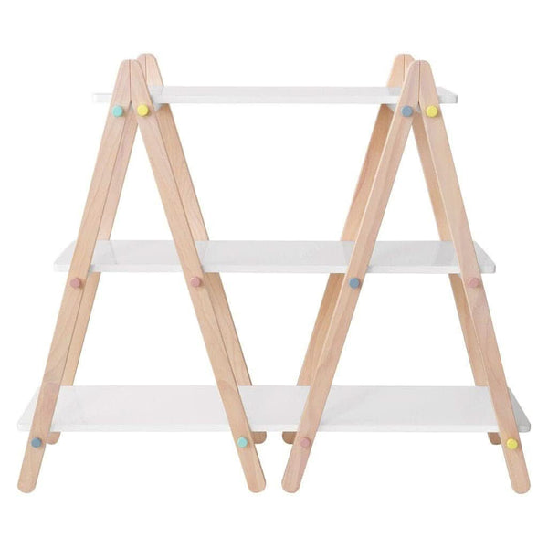 Babyletto Dottie Bookcase, White and Washed Natural Finish