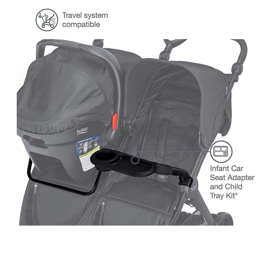 britax b agile stroller travel bag Britax B-Lively Double Stroller Infant Car Seat Adapter & Child Tray Kit