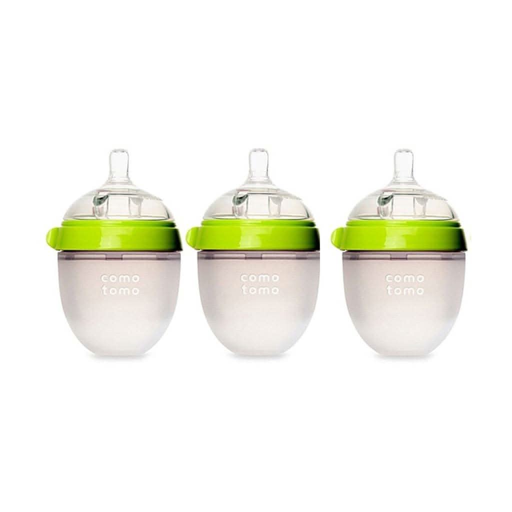 Comotomo Baby Bottle 5-Ounce / 150 ml Kit, Green, Pack of 3-Feeding Bottles-Comotomo-ANB Baby Store