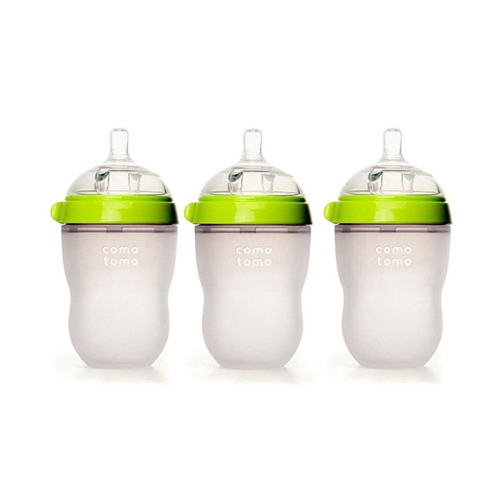 Comotomo Baby Bottle 8-Ounce/250 ml Kit, Green, Pack of 3-Feeding Bottles-Comotomo-ANB Baby Store