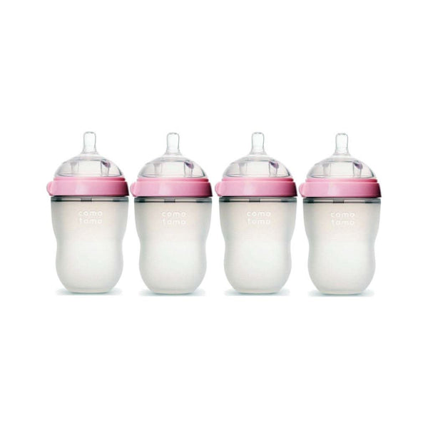 Comotomo Baby Bottle 8 Ounce/250 ml Kit, Pink, Pack of 4