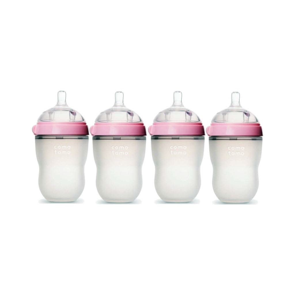 Comotomo Baby Bottle 8 Ounce/250 ml Kit, Pink, Pack of 4-Feeding Bottles-Comotomo-ANB Baby Store