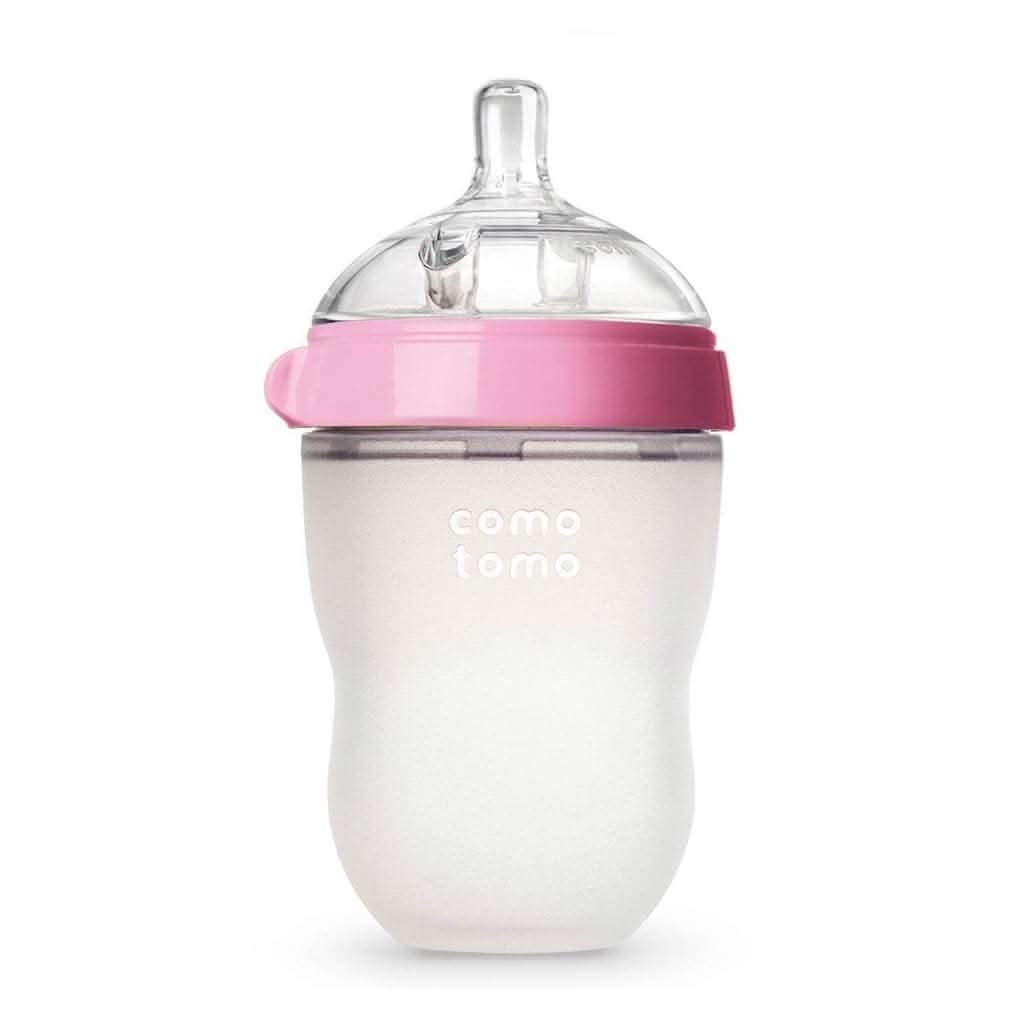 Comotomo Natural Feel Baby Bottle, Pink, 8-Ounce-Feeding Bottles-Comotomo-ANB Baby Store