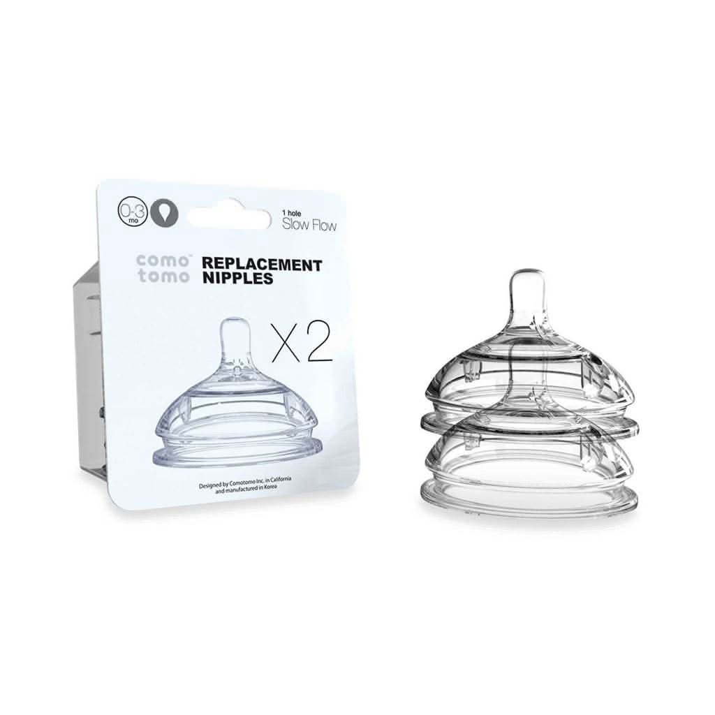 Comotomo Silicone Replacement Nipple 2 Count-Feeding Bottles-Comotomo-1 Hole (0-3 mo)-ANB Baby Store