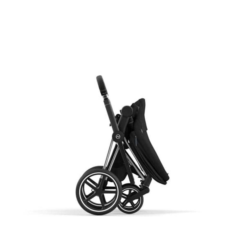 Cybex Priam 4 OneBox Stroller, Chrome / Black Frame with Deep Black Seat Pack, ANB BABY