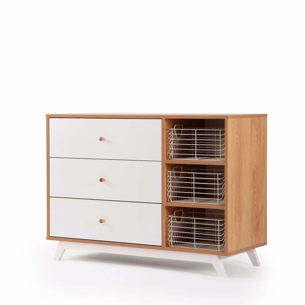 DaDaDa Central Park 2.0 3 - Drawer, Two Shelves Dresser, ANB BABY