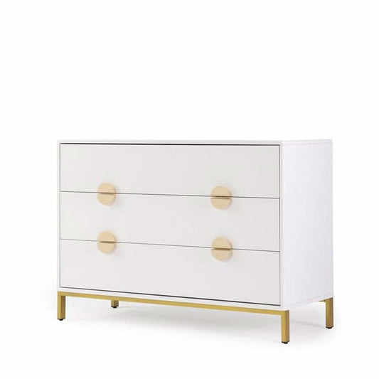 DaDaDa Chicago 3 - Drawer Dresser, White / Gold - ANB Baby