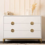 DaDaDa Chicago 3 - Drawer Dresser, White / Gold - ANB Baby