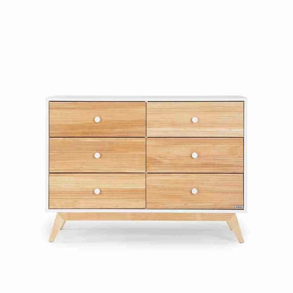 DaDaDa Merry 6-Drawer Dresser, White / Natural