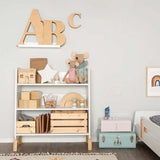 DaDaDa Muse Bookshelf, White / Natural - ANB Baby
