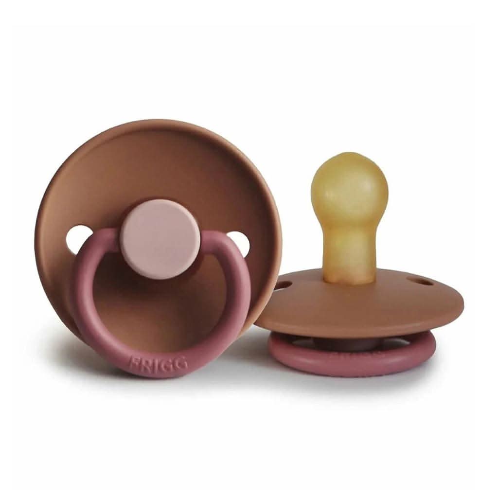 Frigg Natural Rubber Pacifier Color block, Flamingo-Pacifiers & Accessories-FRIGG-6-18 months-ANB Baby Store