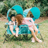 Go With Me Duo Deluxe Portable Double Chair, Grey - ANB Baby