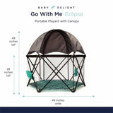 Go With Me Eclipse Portable Playard with Canopy, Watercolor Stripe - ANB Baby