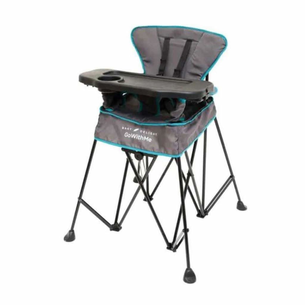 Go With Me Uplift Deluxe Portable High Chair, Grey / Teal-High Chairs-Go With Me-ANB Baby Store