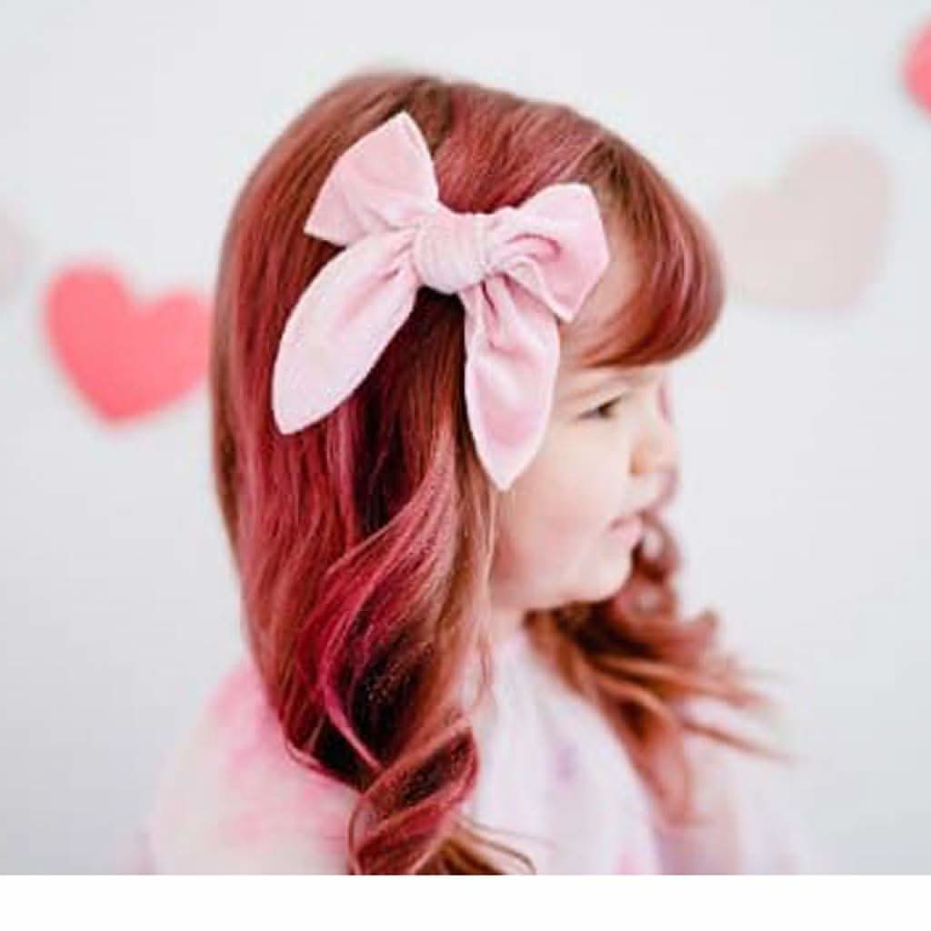 Golden Dot Lane Edged Velvet Bow Headband-Clothing-Golden Dot Lane-Ruby-ANB Baby Store