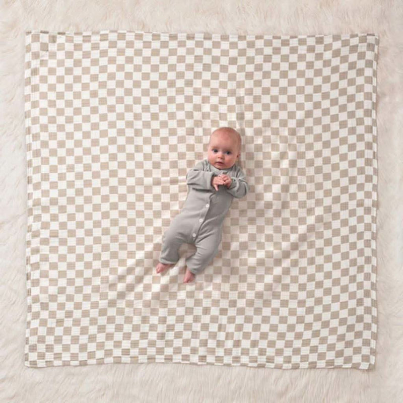 Itzy Ritzy Breastfeeding Boss Muslin Swaddle and Nursing Blanket, Checkerboard - ANB Baby