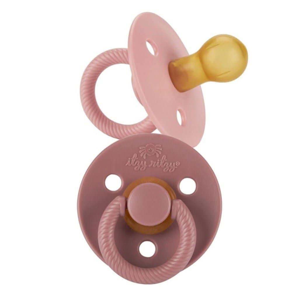 Itzy Ritzy Soother Natural Rubber Pacifier, Set of 2-Pacifiers & Accessories-Itzy Ritzy-Blossom & Rosewood-ANB Baby Store