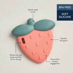 Itzy Ritzy Sweetie Shake Teether with Rattle, Strawberry, ANB BABY