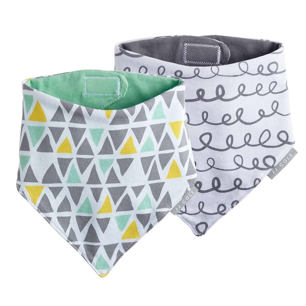 JJ COLE Bandana Bibs 2-Pack Set-Mealtime Accessories-JJ Cole-50 Shapes of Grey-ANB Baby Store
