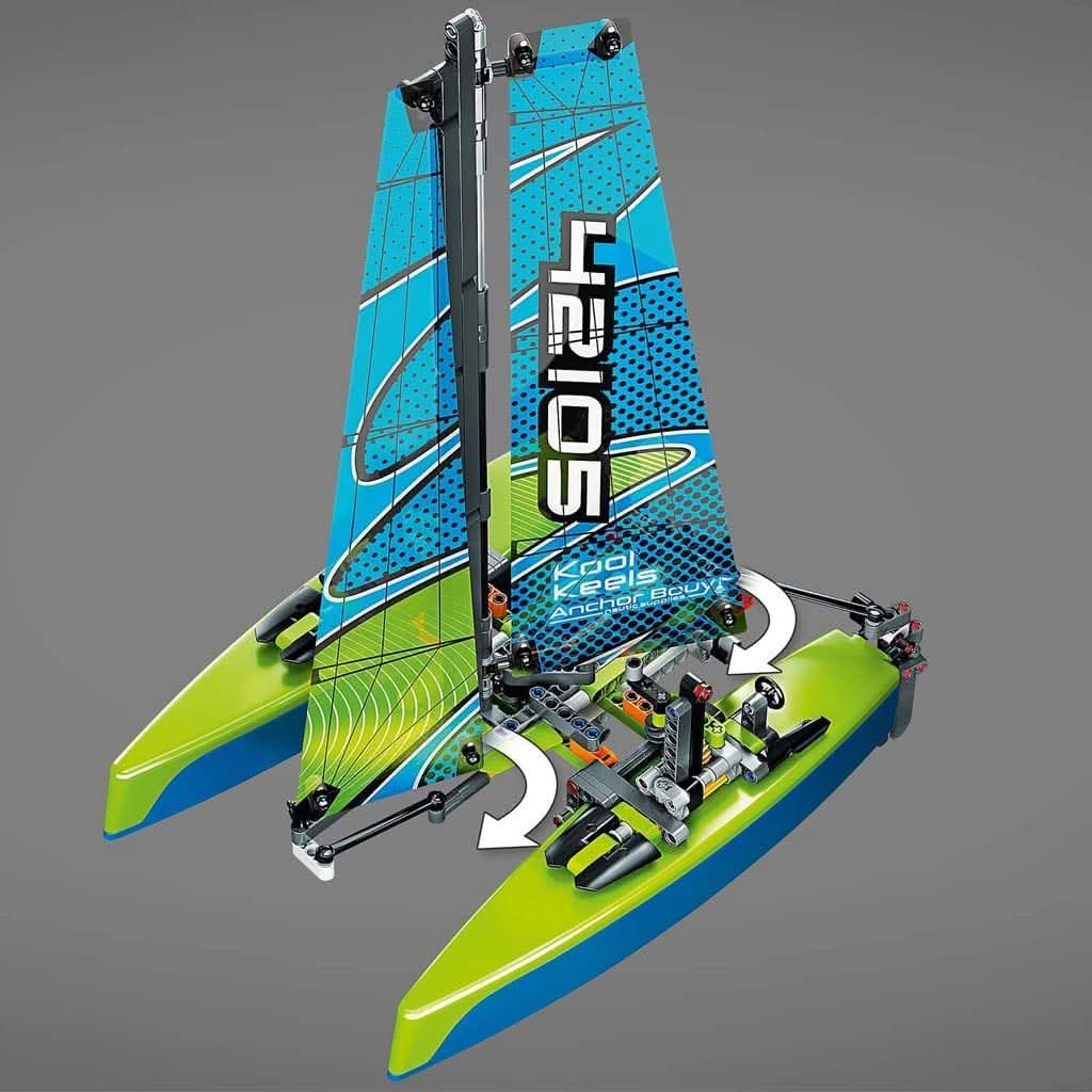 Lego Technic Catamaran Model Sailboat Building Kit, 404 Pieces, ANB BABY