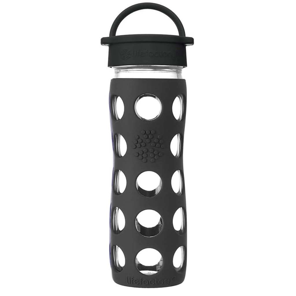 Life Factory Onyx Glass Water Bottle, 16 oz.-Mealtime Accessories-Lifefactory-ANB Baby Store
