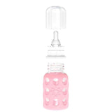 Lifefactory 4 - Ounce Glass Baby Bottle with Stage 1 Nipple, Stopper and Cap - ANB Baby